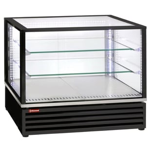 Diamond | Gekoelde vitrine, EN of GN, geventileerd, 3 niveaus, ZWART | VRDP-B1-R2