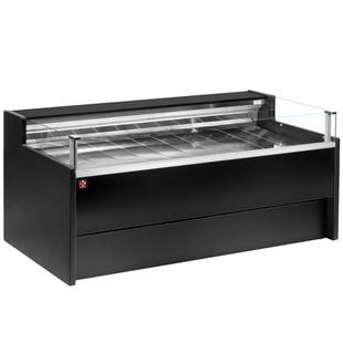 Diamond | Gekoelde toonbank met glas Self-service, geventileerd, , met reserve - ZWART | VZ30/B5-VR2/SS