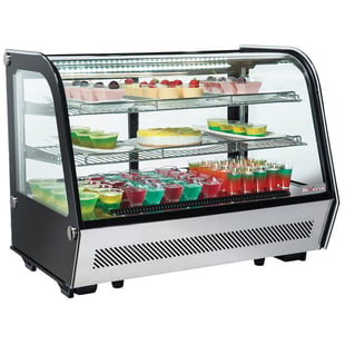 Diverso by Diamond | Tafelmodel koelvitrine, 3 niveaus, gebogen glas | WR-DR16-B6