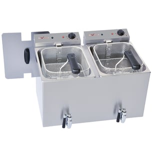 Diamond | Elektrische friteuse tafelmodel 2x 8 liter + aftapkraan | WR-FED8-RV