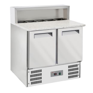 Diverso by Diamond | 2-deurs gekoelde pizzas tafel GN1/1, gekoelde structuur 5x GN1/6-150 mm | WR-SRP6-Z2-2EME