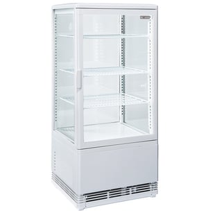 Diverso by Diamond | Vitrine tafelmodel geventileerd, 4 niveaus, 4 glazen zijden, 80 liter - WIT | WR-V4F1-WT