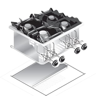 Gastro Inox | Mareno drop-in kooktoestel 4 branders, 60cm - GI-160.504