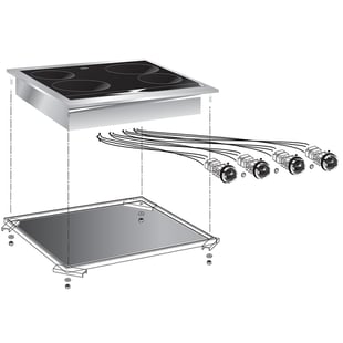 Gastro Inox | Mareno drop-in elektrische kermamische kookplaten, 60 cm, 4 zones - GI-160.511