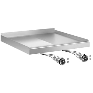 Gastro Inox | Mareno drop-in bakplaat 60cm, verchroomd bakoppervlak 1/2 glad-1/2 geribbeld - GI-160.537