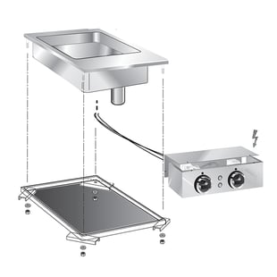 Gastro Inox | Mareno drop-in multifunctionele braadpan, met aansluitblok - GI-160.550