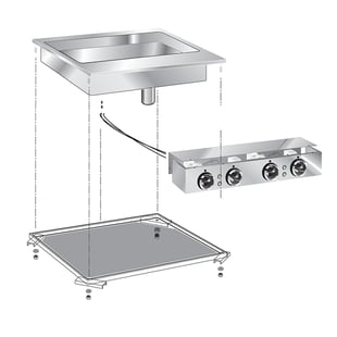 Gastro Inox | Mareno drop-in multifunctionele braadpan, met aansluitblok - GI-160.552