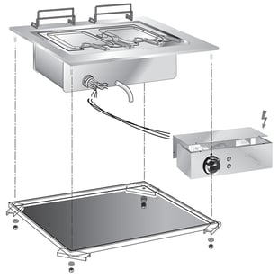 Gastro Inox | Mareno drop-in pastakoker drop-in 60cm met aansluitblok - GI-160.553