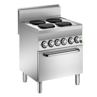 Gastro Inox | Mareno M1-600 elektrisch kooktoestel met 4 kookplaten en heteluchtoven, 70cm - GI-161.022
