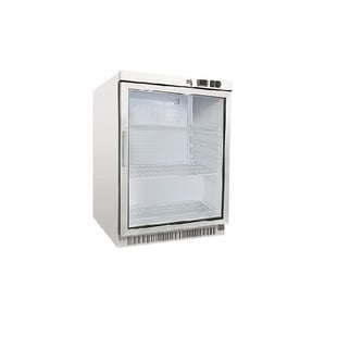 Gastro Inox | Gastro-Inox wit stalen koeling 200 liter met glasdeur, statisch gekoeld - GI-204.002