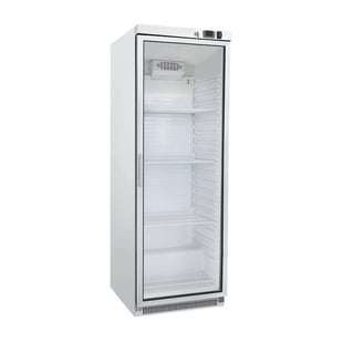 Gastro Inox | Gastro-Inox wit stalen koeling 400 liter met glasdeur, statisch gekoeld met ventilator - GI-204.003