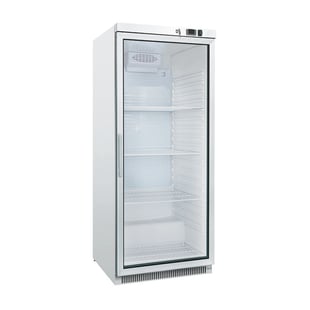 Gastro Inox | Gastro-Inox wit stalen koeling 600 liter met glasdeur, statisch gekoeld met ventilator - GI-204.004
