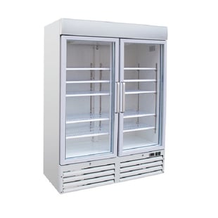 Gastro Inox | Gastro-Inox wit stalen display vriezer 1200 liter met glasdeuren, geforceerd gekoeld - GI-204.213