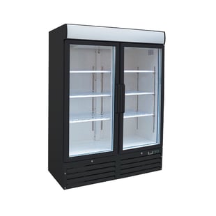 Gastro Inox | Gastro-Inox zwart stalen display vriezer 1200 liter met glasdeuren, geforceerd gekoeld - GI-204.223