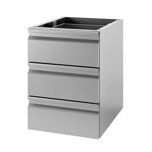 Gastro Inox | Ladeblok met 3 laden voor onderbouw van roestvrijstaal, 580mm diep - GI-301.702