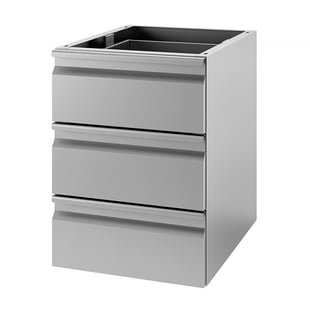 Gastro Inox | Ladeblok met 3 laden voor onderbouw van roestvrijstaal, 680mm diep - GI-301.704