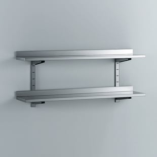 Gastro Inox | Dubbele wandplank van roestvrijstaal, 800(l)x400(d)mm - GI-303.211