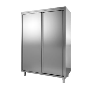 Gastro Inox | Werkkast van roestvrijstaal met schuifdeuren, 1200(l)x600(d)x1500(h)mm - GI-303.441