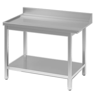 Gastro Inox | Afvoertafel van roestvrijstaal AISI 304 aansluiting R, 800(l)x700(d)x900(h)mm - GI-305.063