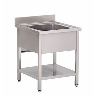 Gastro Inox | Spoeltafel met 1 spoelbak en onderblad van roestvrijstaal AISI 304, 700(l))mm - GI-305.501