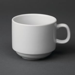 Olympia | Whiteware stapelbare theekopjes 200ml (12 stuks)