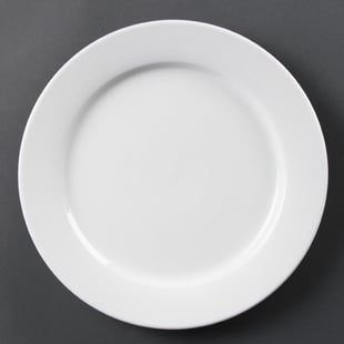 Olympia | Whiteware Witte Borden Met Brede Rand 28cm (6 Stuks)