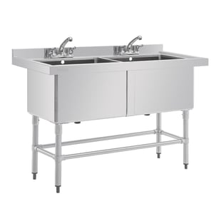 Vogue | diepe dubbele RVS spoelbak