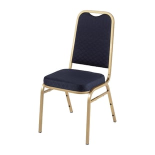 Bolero | stapelstoel met vierkante rugleuning blauw (4 stuks)