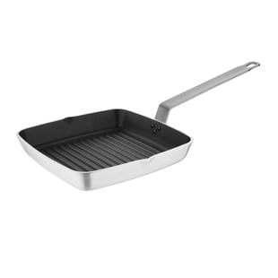 Vogue | aluminium vierkante anti-aanbak teflon geribbelde grillpan 24cm