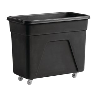 Geen Merk | Zwarte polyethyleen trolley medium 67(H) x 81,5(B) x 45,5(D)cm