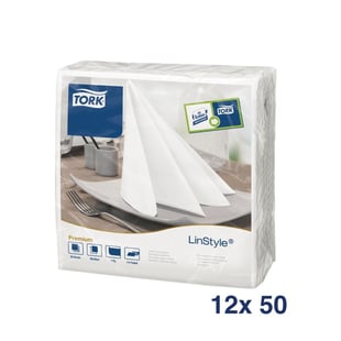 Tork | Linstyle dinerservetten 1/4 vouw wit 40cm (600 stuks)