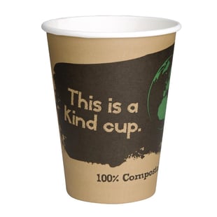 Fiesta Compostable | composteerbare koffiebekers enkelwandig bruin 34cl (1000 stuks)