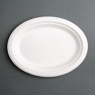 Fiesta Compostable | composteerbare bagasse borden ovaal 316mm (50 stuks)