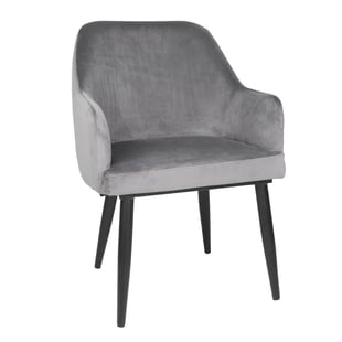 Bolero | Lia Velvet stoelen grijs (2 stuks)