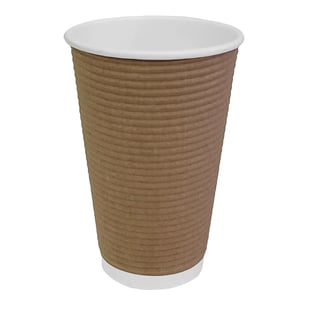 Fiesta | Recyclable koffiebeker ribbelwand kraft 455ml (25 stuks)