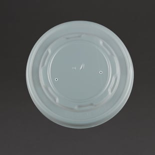 Vegware | composteerbare platte deksels voor 34cl en 45,4cl bakjes (500 stuks)