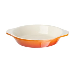 Vogue | ronde gietijzeren gratineerschaal oranje 0,4L