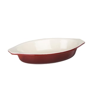 Vogue | ovale gietijzeren gratineerschaal rood 0,65Ltr