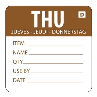 Hygiplas | oplosbare kleurcode voedseletiketten donderdag (250 stuks)