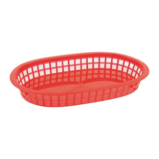 Olympia | ovaal polypropyleen tafelmandje rood (6 stuks)