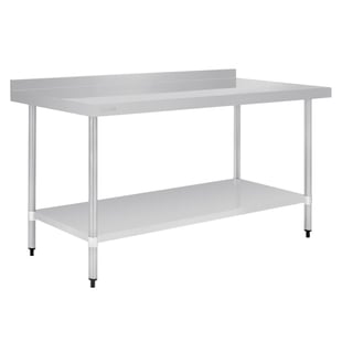 Vogue | RVS werktafel met achteropstand 90x180x70cm