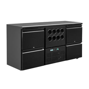 Polar | U-serie werkbank koeling 4 laden plus flessennest (8 flessen)