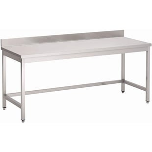 Gastro M | RVS werktafel zonder onderblad met achteropstand 85x180x70cm