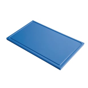 Gastro M | GN1/2 HDPE snijplank met sapgeul blauw