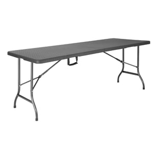 Bolero | Rattan Rechthoekige Opvouwbare Tafel Zwart 6Ft