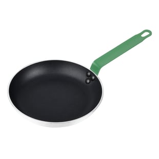 Hygiplas | Aluminium Antiaanbak Teflon Platinum Plus Koekenpan met Groene Handgreep 24cm