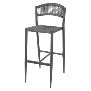 Bolero | Eden PE gevlochten rattan outdoor barkrukken antraciet (2 stuks)