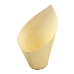 Sier Disposables | Beker hout "schuin" 11cl. (FSC®) ø36 x h110/50mm (40 stuks)