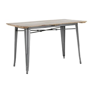 Bolero | Bistro Eettafel Met Lattenblad Van Mangohout En Donkergrijze Poot 1200mm