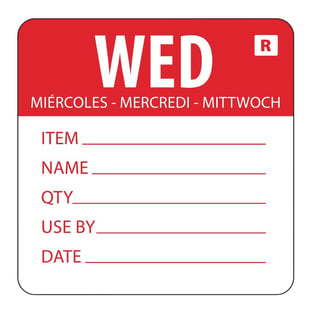 Hygiplas | voedseletiketten kleurcode woensdag (500 stuks)